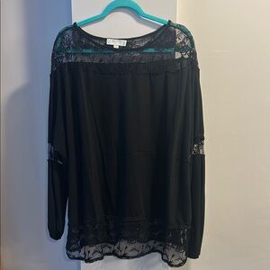 Elegant Black Lace Women's Top